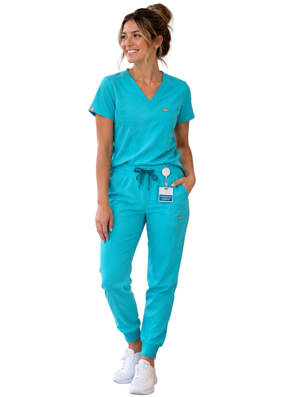 Women’s Figs scrub set Aqua Oasis limited Ed. Catarina top Zamora jogger XS pet.